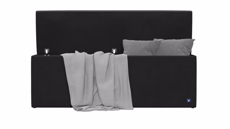 Bruno Banani opbergbank in zwart/antraciet met modern design en textiele bekleding, Breedte: 140 cm