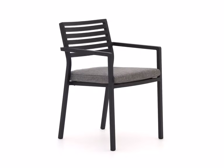 Bellagio Rumo Dining tuinstoel in grijs aluminium met armleuningen