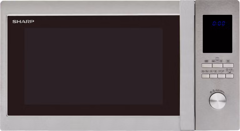 Sharp R-982STWE combi-magnetron met infraroodgrill, zilver, roestvrij staal
