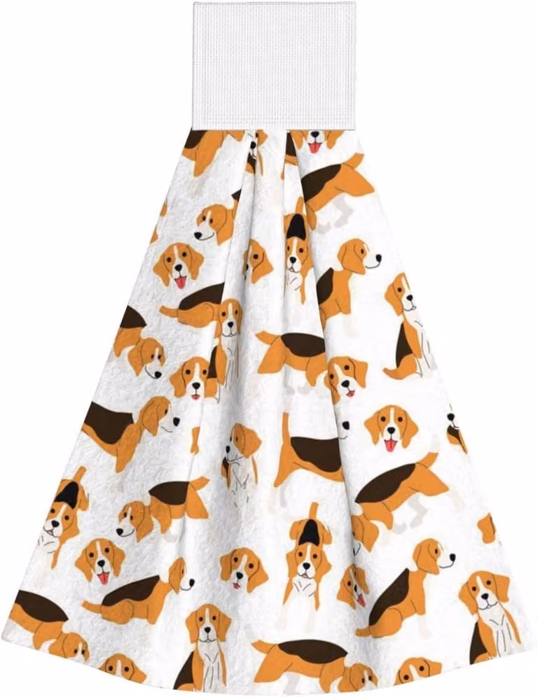 Zwarte hond handdoek van coral velvet voor buitenactiviteiten met klittenbandsluiting, 45 x 36 cm