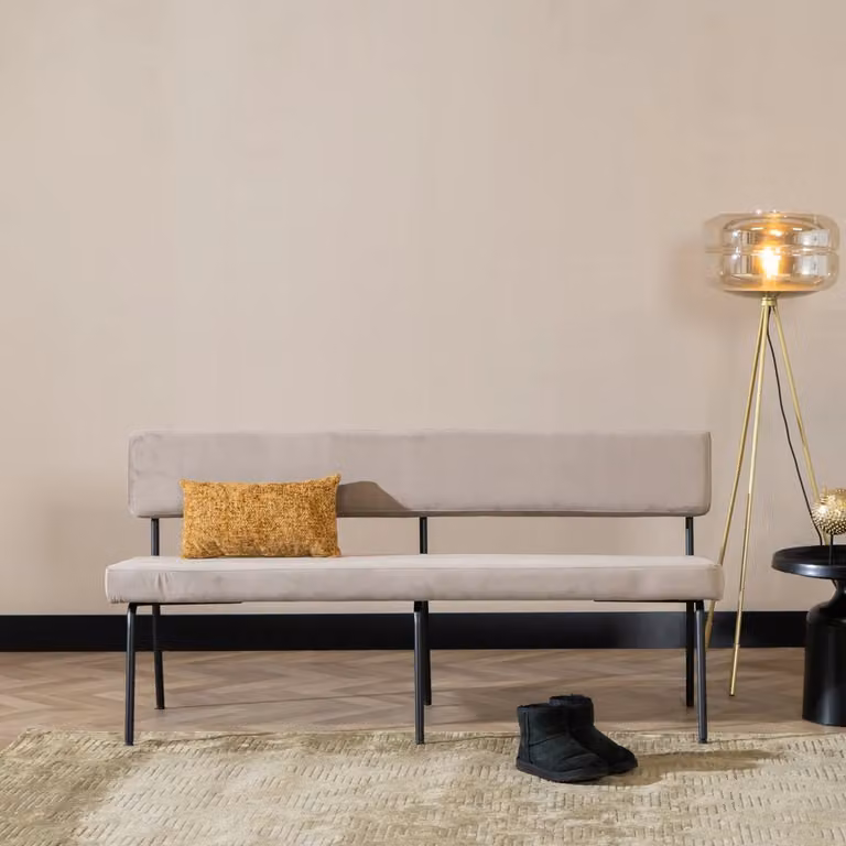 Bronx71 Velvet eetkamerbank beige 160 cm