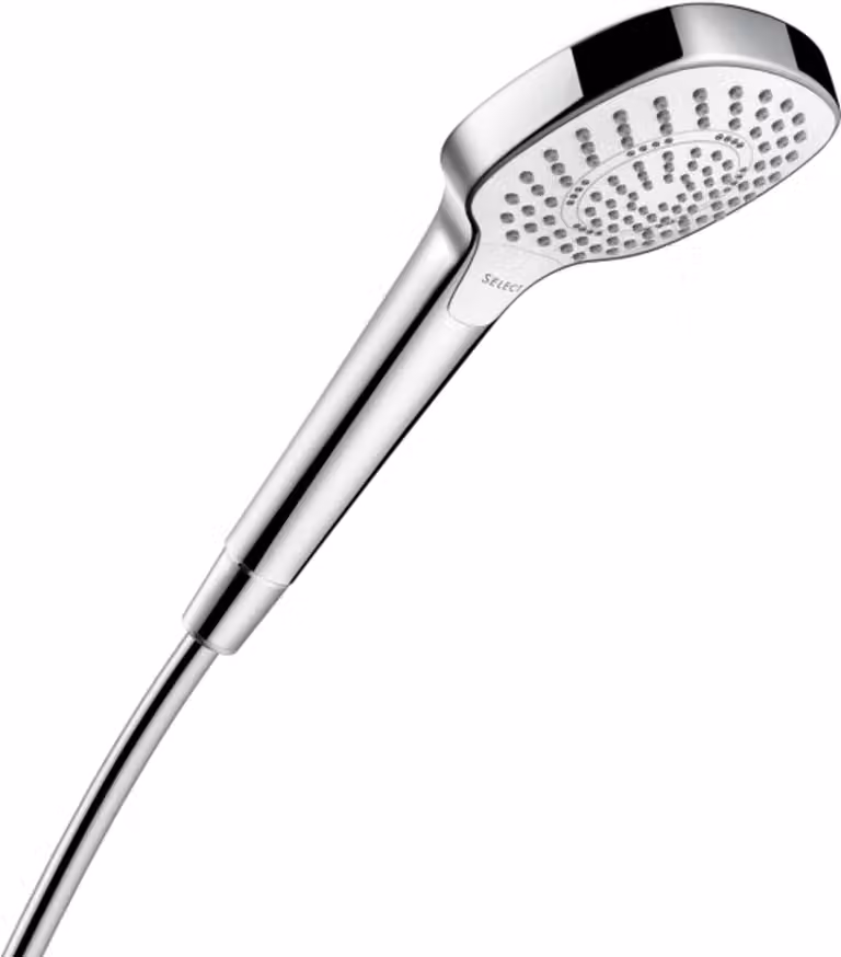 Hansgrohe Croma Select E douchekop voor handgebruik, chroom en wit, voor wandmontage