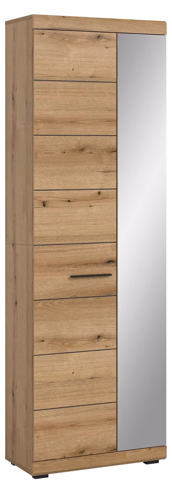 Scout kledingkast met 1 spiegeldeur, eiken decor, bruin, B: 62 cm, D: 37 cm, H: 197 cm