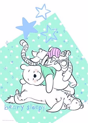 Komar Disney Winnie Pooh Beary Sleepy muurschildering decoratie B: 50 cm, H: 70 cm