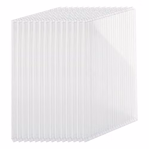 Relaxdays 14-delige set transparante dubbelwandige polycarbonaat platen van 6 mm voor kassen
