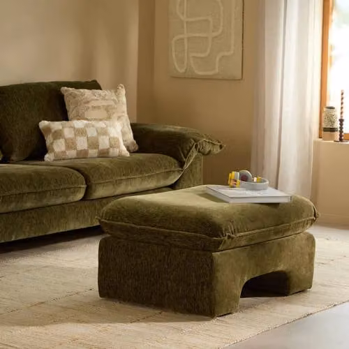 NOUS Living hocker Woodstock soft body met stoffen bekleding