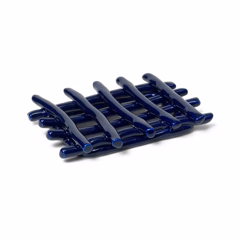 Ferm Living Ceramic zeepbakje Blue B: 10 cm, D: 14,5 cm