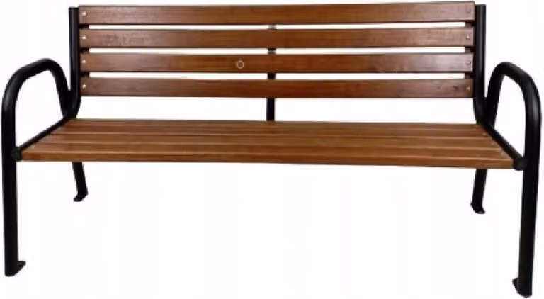 QLS Brüssel S 9530 Tuinbank met stalen frame en houten rugleuning