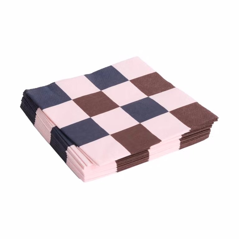 HAY Pattern Dinner Check servetten 20-pack - Roze, Rood en Zwart - 40 x 40 cm