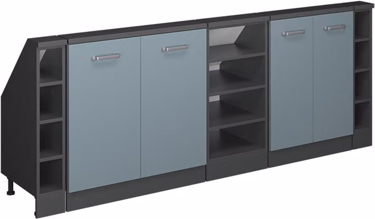 Vicco Rion Kastenset voor schuine wand, Set van 5, Blauw-grijs/antraciet