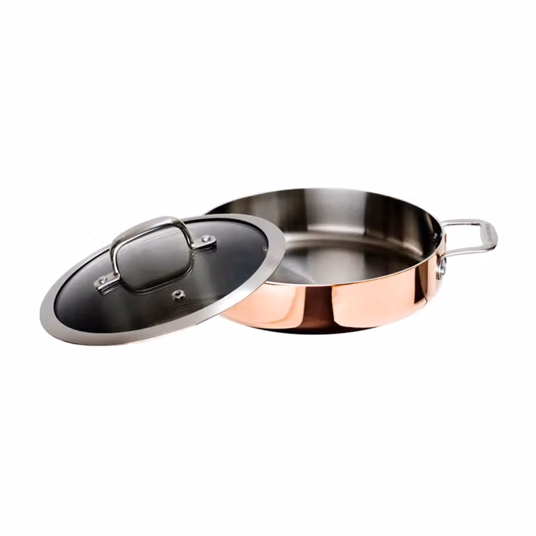 Ronneby Bruk Maestro hapjespan koper met glazen deksel, 26 cm
