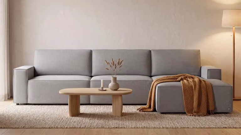 BRUNO® Aurora Lounge Hoekbank in zilvergrijs met opbergruimte en logeerbed