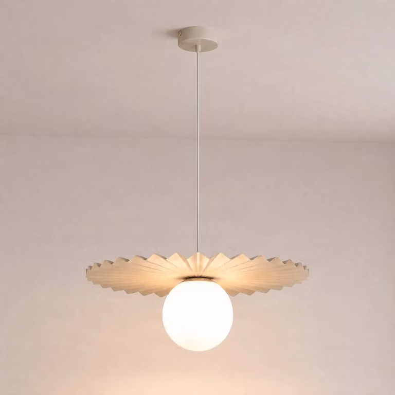 Domiluce Moderne Hanglamp voor Keuken, Beige, Dimbaar, Glas en Metaal