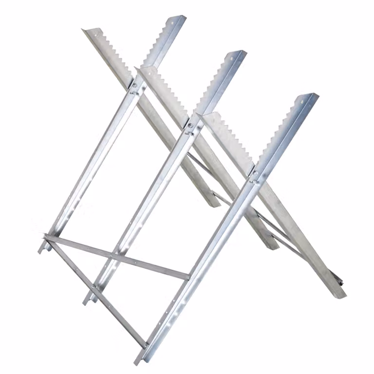 Durhand Inklapbare Zaagbok voor Brandhout tot 100 kg, Zilver, B/D/H: 83 x 83 x 79 cm