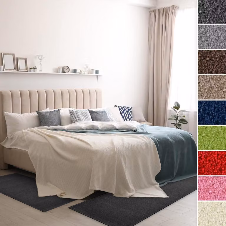 Set van 3 Velours Bedlopers voor de Slaapkamer - Antraciet