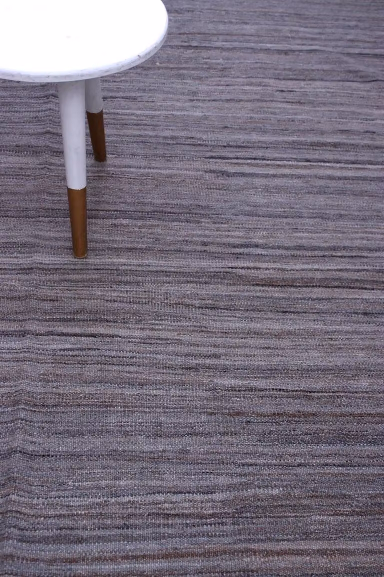 Koho Afghan Modern Kelim Handgeweven Laagpolig Wollen Vloerkleed - Grijs - B/D: 287 x 194 cm