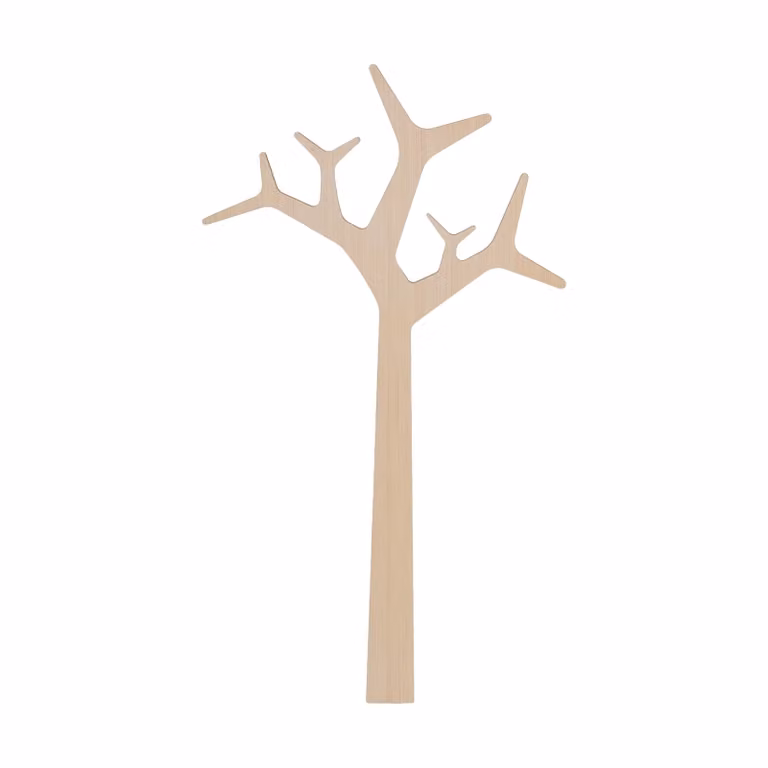 Swedese Tree wandgemonteerde kapstok van witgepigmenteerd dennenhout, 134 cm