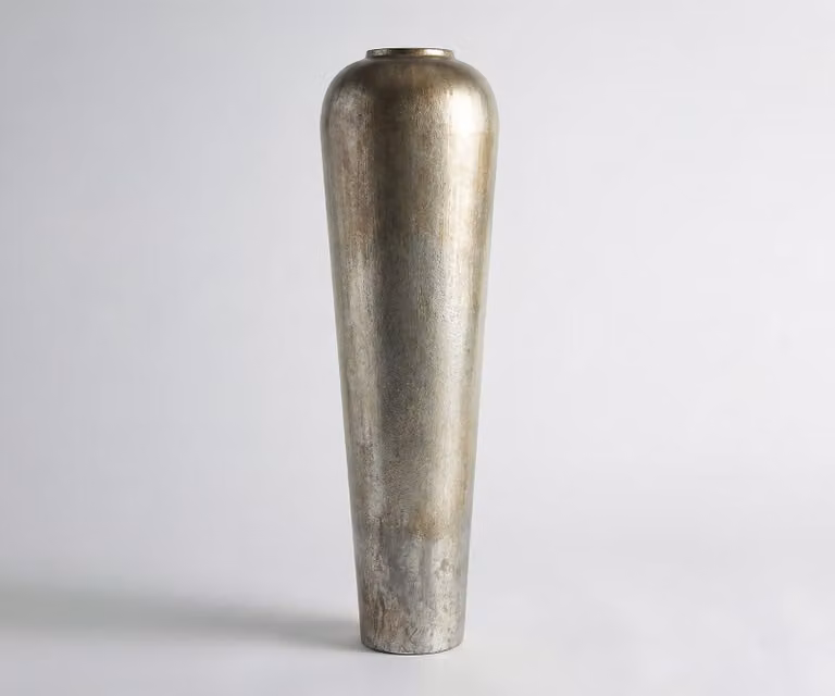 DELIFE Vaas Tavera Handgemaakt Metaal Platin Aurum B: 29 cm, D: 29 cm, H: 95 cm
