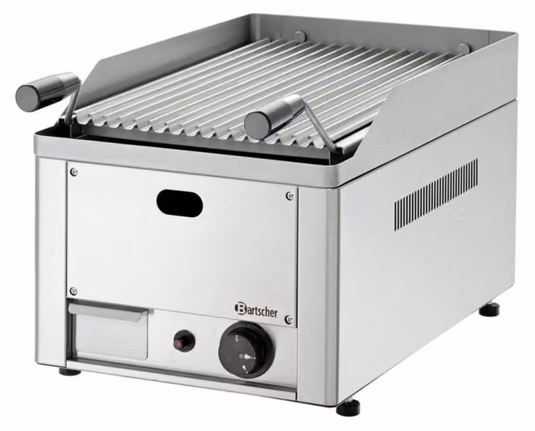 Bartscher Gasgrill met lavasteen tafelmodel voor in de tuin