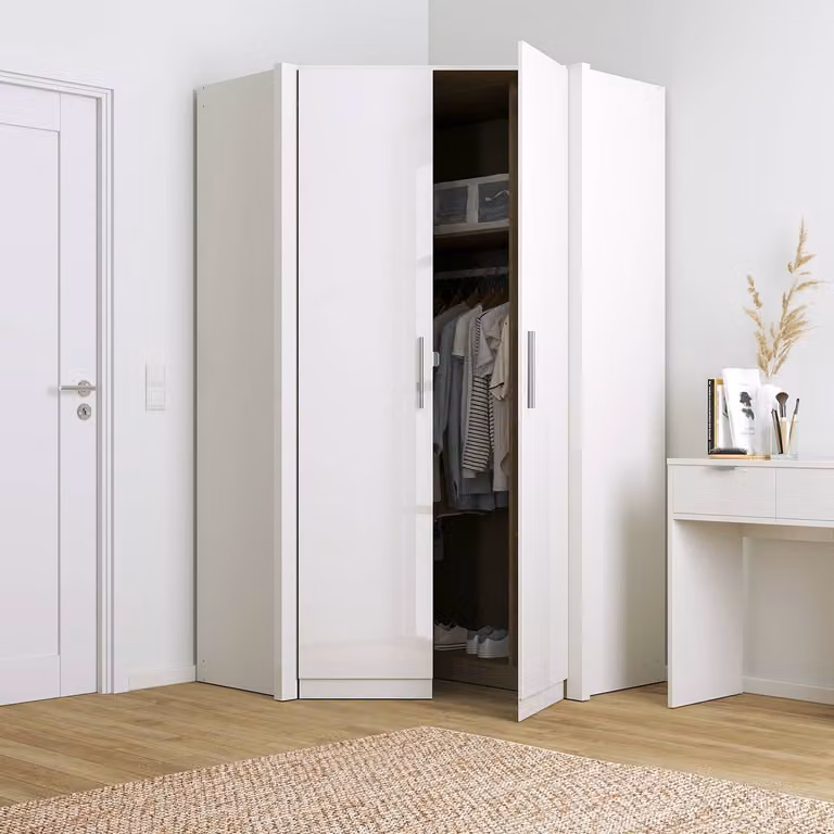 home24 Hoekkast Modern Wit Hoogglans Alpinewit Hoogte: 197 cm