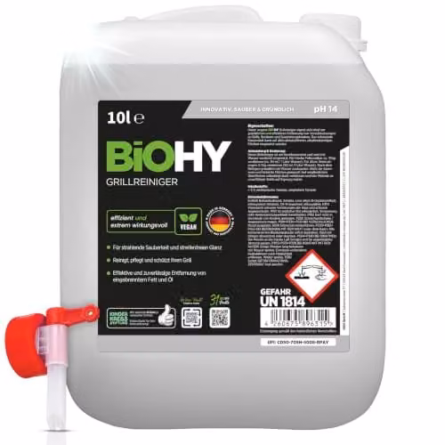 BiOHY Grillreiniger 10 liter - Actief schuim tegen vet en olie voor houtskool, gas en elektrische grills