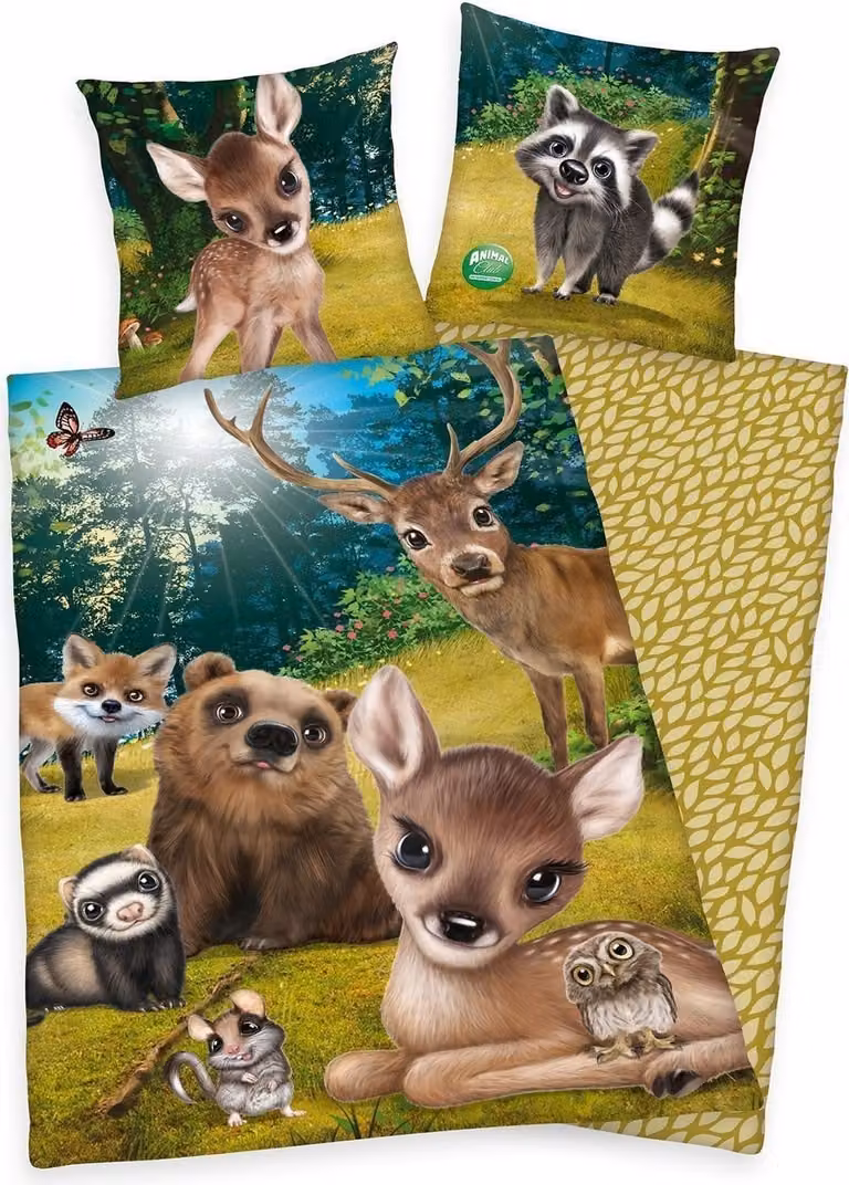 Herding Animal Club beddengoed voor baby of kinderkamer, 100% katoen (renforcé), B/D: 80 x 80 cm en 135 x 200 cm