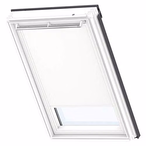 VELUX Verduisterend Rolgordijn DKL met Witte Geleiders, Wit, P06
