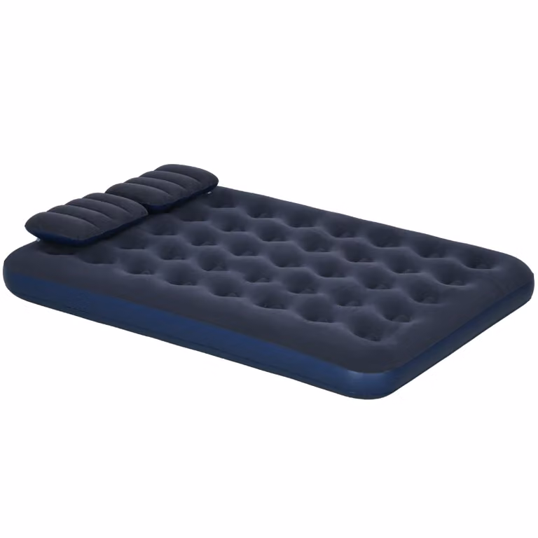 Outsunny Luchtbed voor 2 personen met handpomp, weerbestendig en comfortabel opblaasbaar matras voor kamperen en de slaapkamer, Blauw, 200 x 150 cm