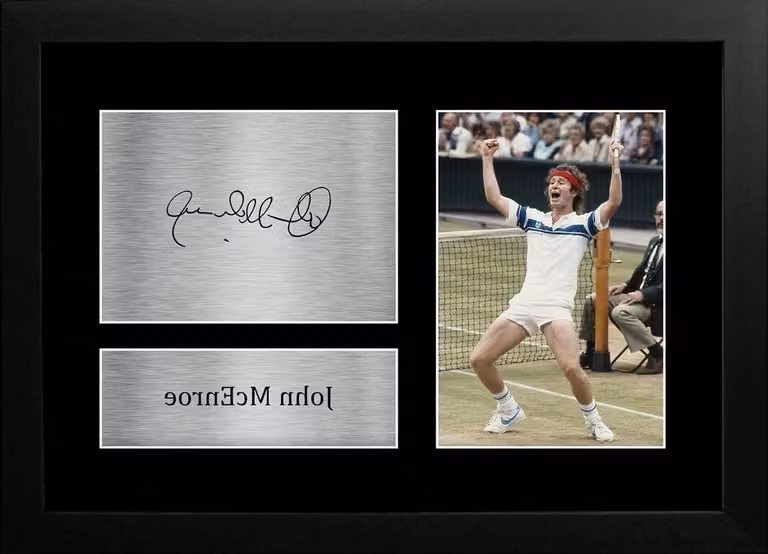 Ingelijste Gesigneerde Foto Sport Memorabilia A4 Zwart 33 x 24 cm