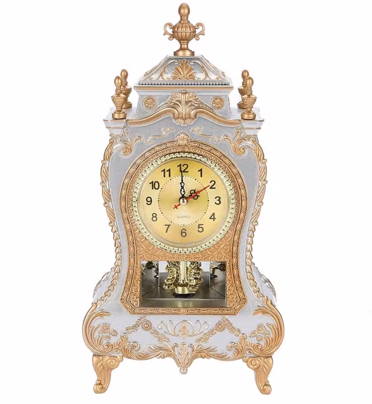 Dailygoods Dailygoody Vintage tafelklok - Retro wekker - Wit - 32 x 16,5 cm