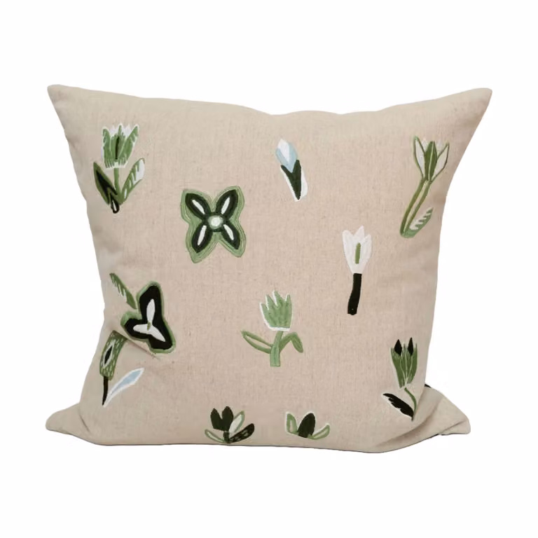 Fine Little Day Tulip kussenhoes Nature-green 48 x 48 cm
