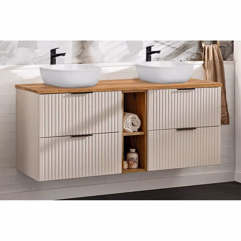 Lomadox Wastafel Adelaide 140cm in Kasjmier en Eik