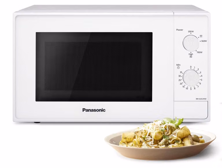 Panasonic NN-E20JWMEBG magnetron met glazen draaitafel, 20 liter, 800W, met ontdooifunctie