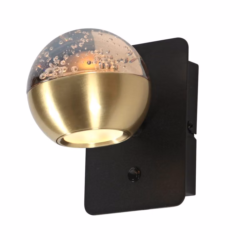 Steinhauer Belluno Led wandlamp met glas in messing en goud/messing - dimbaar