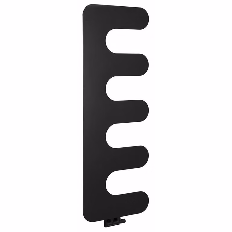 Sapho EVOLLA badverwarmer, mat zwart, 49 x 139 cm