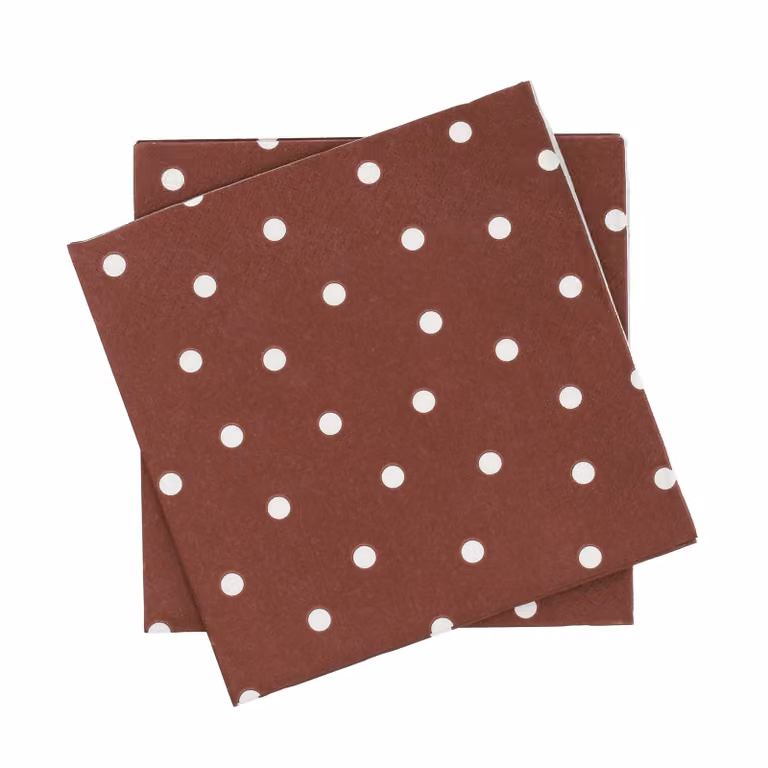 Scandi Essentials Papieren Servetten Fine Dots Wijnrood-Wit, 20-pack, 33 x 33 cm