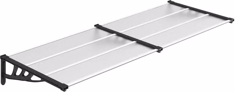 vidaXL Overkapping voor deur, zwart en transparant, 239 x 90 cm, polycarbonaat