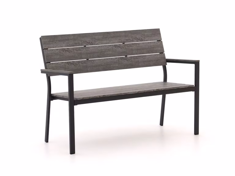 Bellagio Parkbank voor 2 personen - Aluminium en Polywood - Antraciet/Grijs