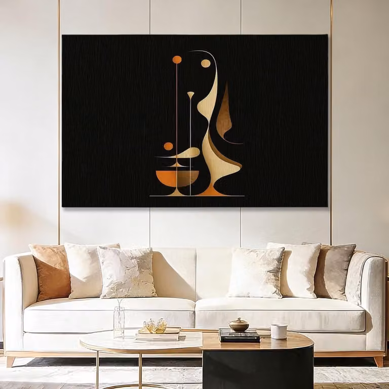 Canvasfoto met lijst in zwart - Wandafbeelding voor woonkamerdecoratie - 90 x 60 cm