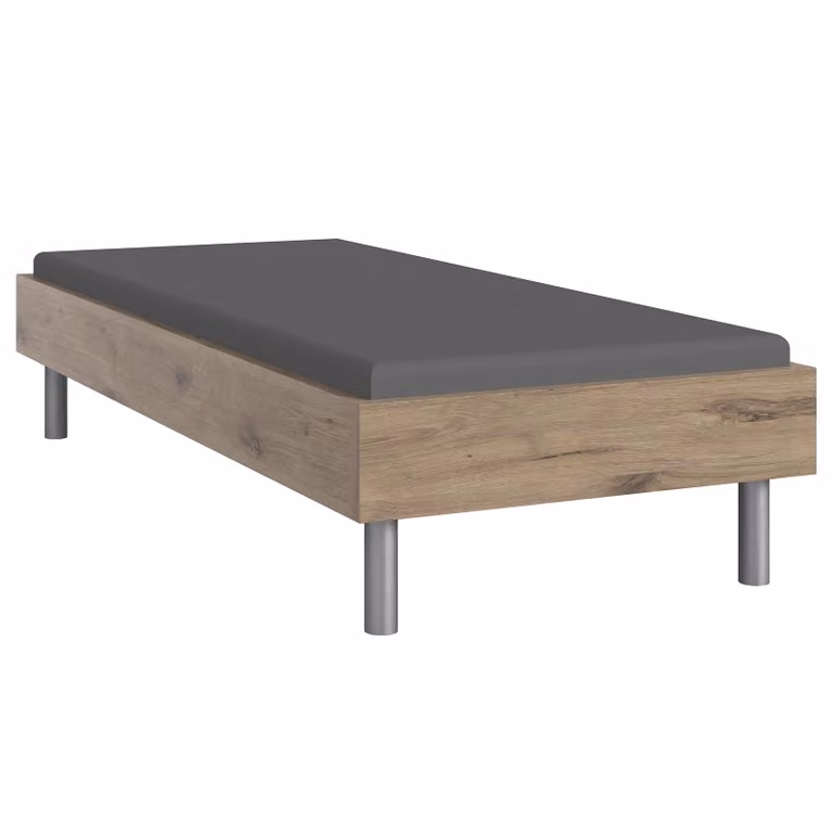 home24 Futonbed Easy Bruin/Viking eikenhout, B/D/H: 90 x 200 x 55 cm