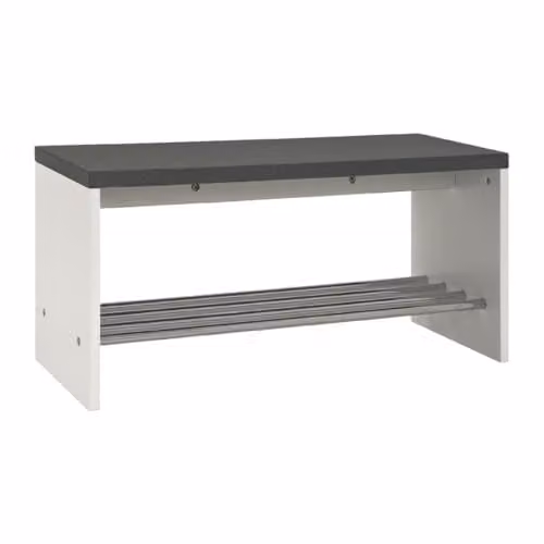 HAKU Schoenenbank Modern Chroom Granietlook Wit/Grijs B: 81 cm, H: 40 cm, D: 30 cm
