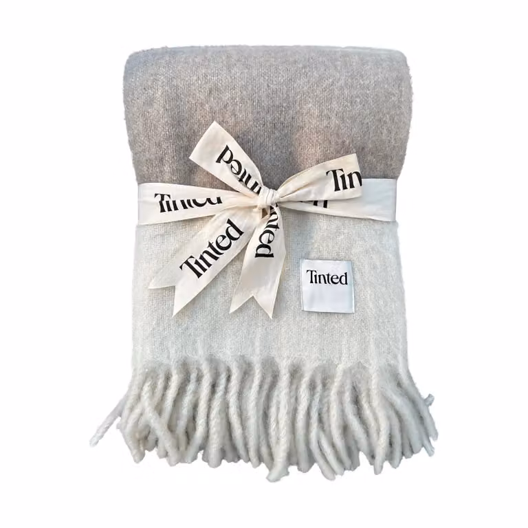 Tinted Hemple wollen plaid Beige-offwhite 130 x 170 cm