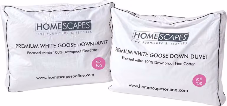 Homescapes Premium Donzen 4-Seizoenen Dekbed Extra Warm, 260x200 cm, ≥70% Ganzendons, Warmteklasse 3+2, Katoen 300TC