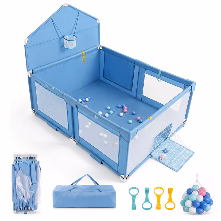 Costway Babypark opvouwbaar voor kinderen van 0-3 jaar, 223 x 150 cm