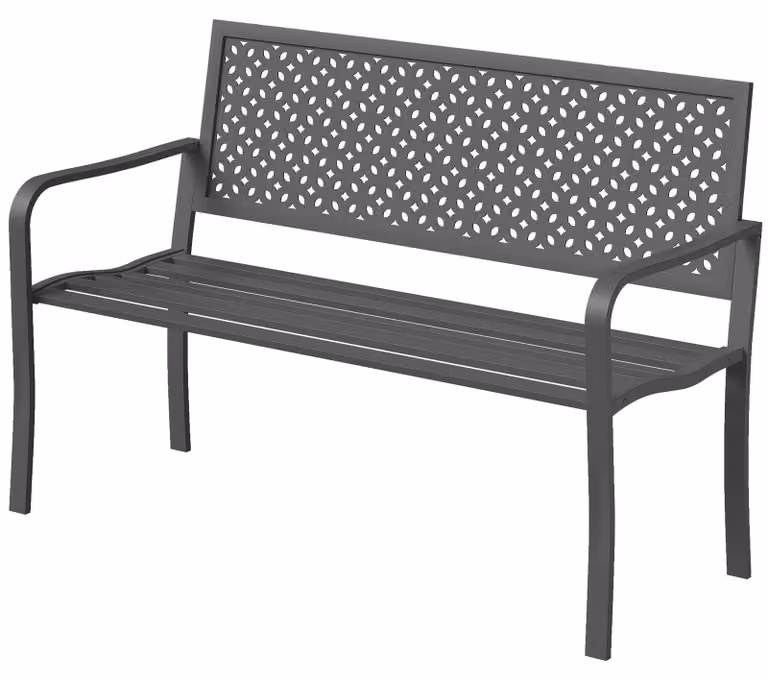 Outsunny 2-persoons metalen tuinstoel met armleuningen en rugleuning voor tuin, terras of balkon