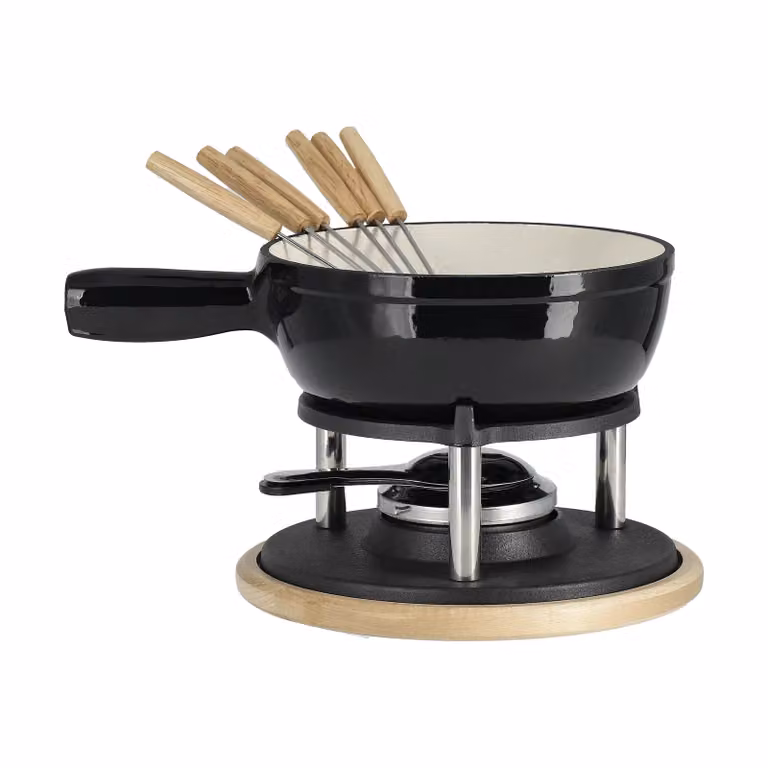 Nordwik Geëmailleerde fonduepan Zwart, 1,8 l
