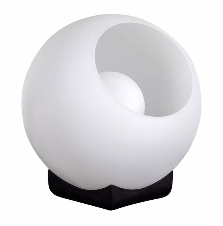 ETH Glazen tafellamp Orb Opal wit en transparant, Diameter: 25 cm