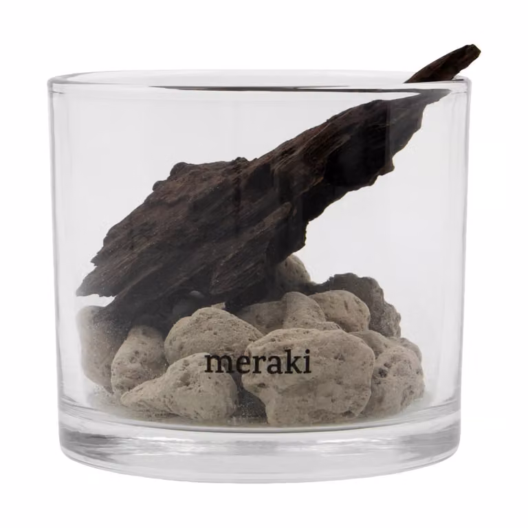 Meraki Geurverspreider met Lavasteen en Hout - Zwart