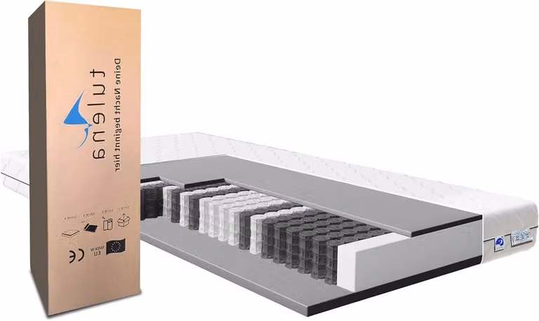 Wit Pocketvering Matras met Dubbele Hardheid - Omkeerbaar - 90 x 190 cm