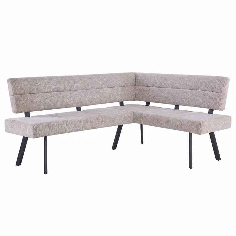 home24 Bonomo Hoekbankje beige met metalen onderstel B: 190 cm, D: 88 cm, H: 150 cm